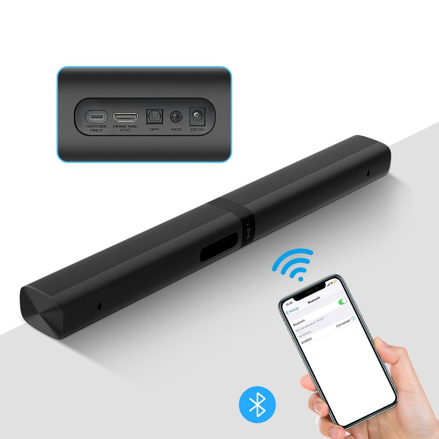 2 in 1 Separable Bluetooth Soundbar Wireless Auto Volume Boost