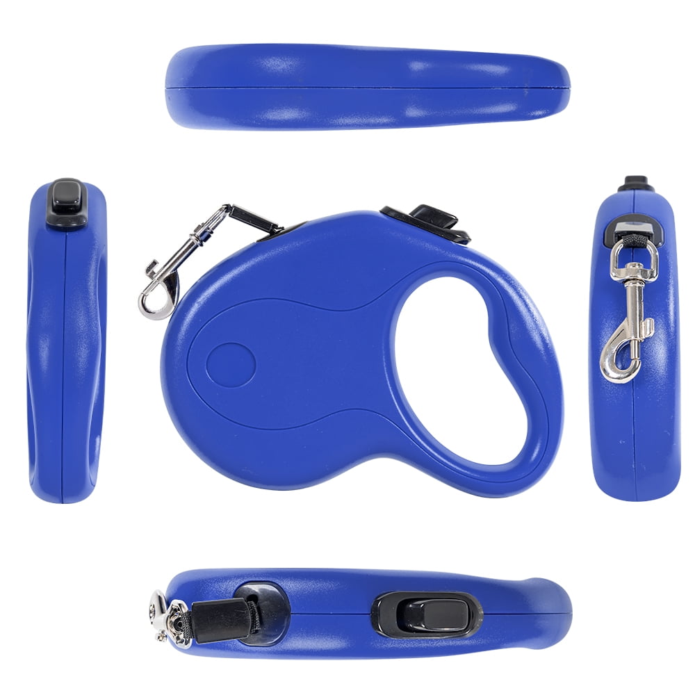 16ft Retractable Dog Leash with Anti-Slip Handle & Hand Brake Heavy Duty Durable Pet Leash Blue