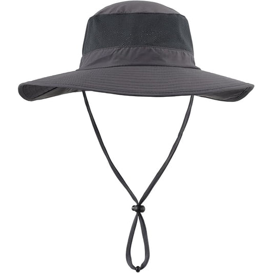 UPF50+ Mesh Sun Hat - Wide Brim Fishing Hat with Neck Flap for Men & Women, Outdoor Breathable Bucket Cap
