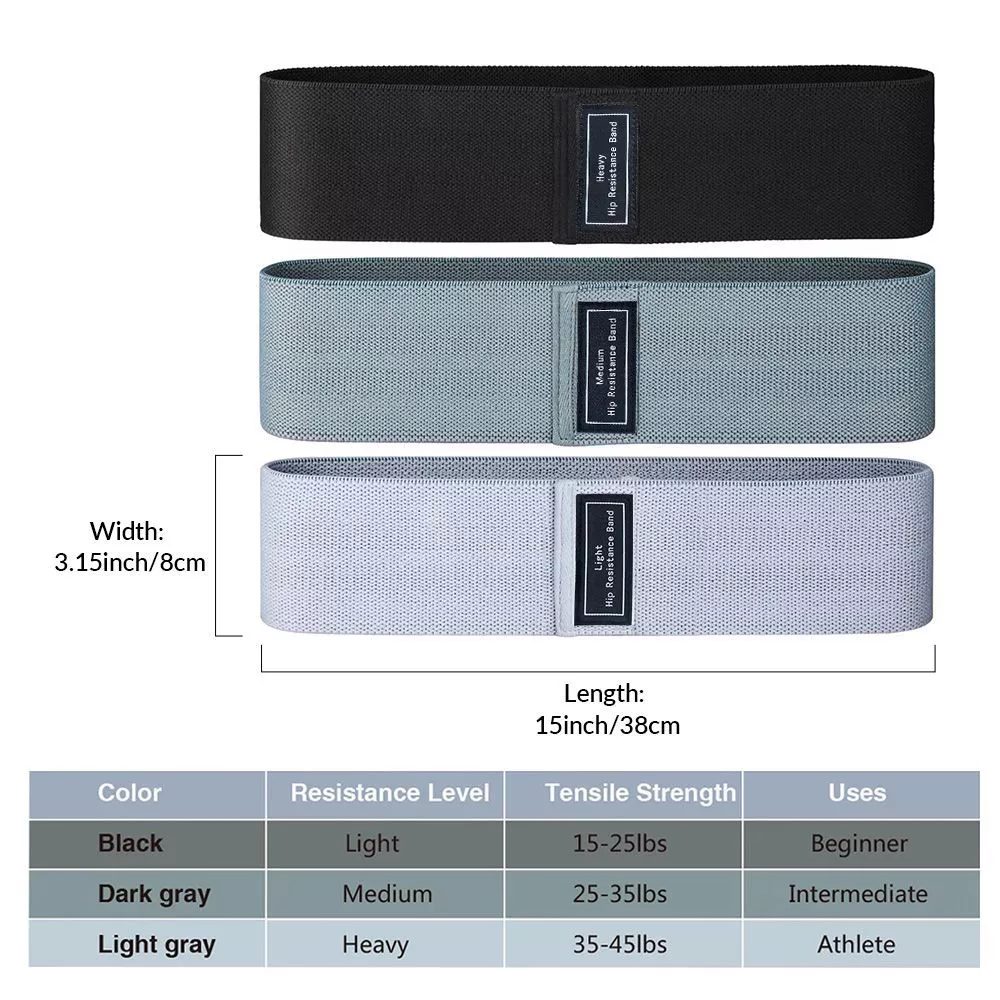Resistance Loop Exercise Bands Set Elastic 3 Levels