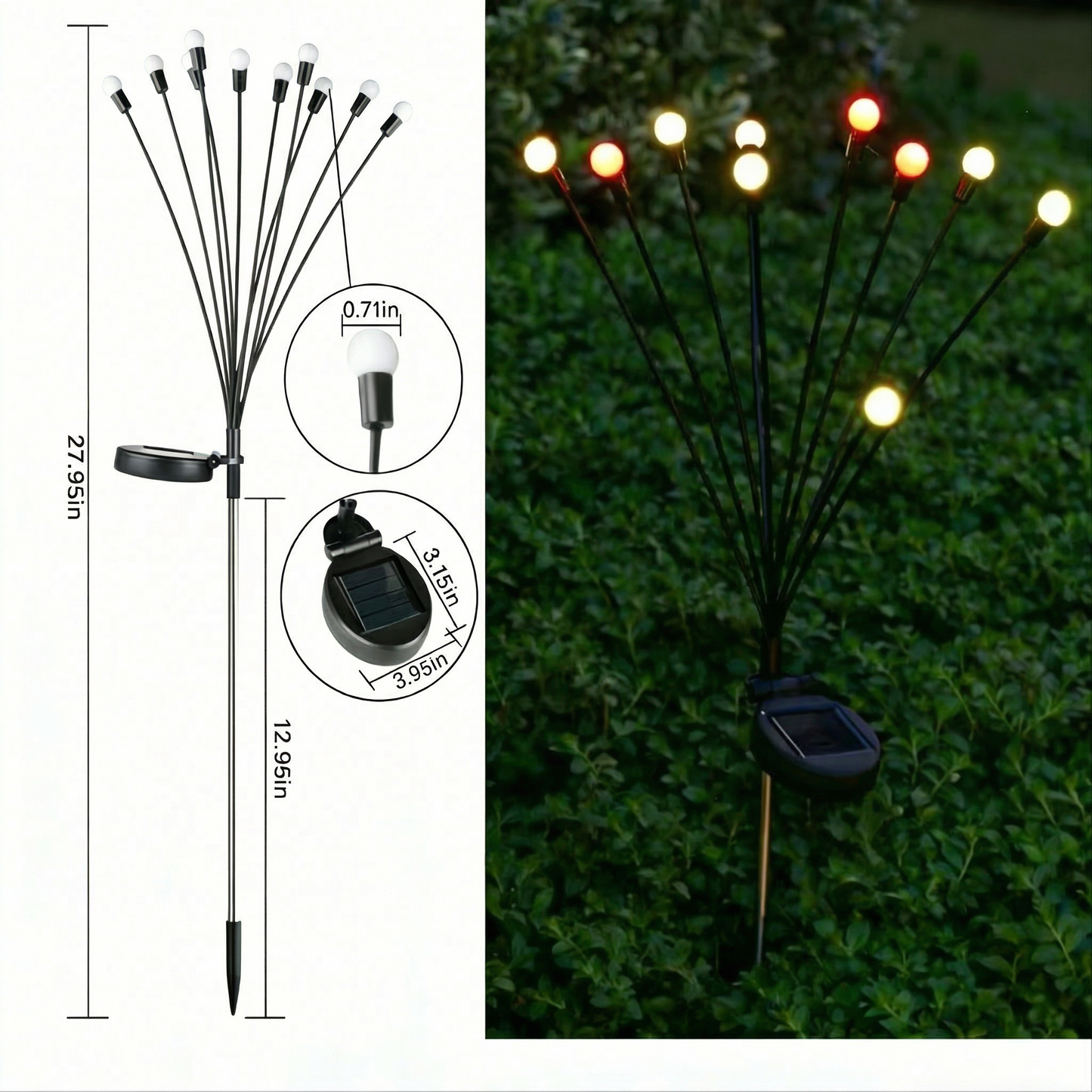 Solar Lights Outdoor(4 Pack,40 LEDs), Solar Garden Lights, Outdoor Decorations, Unique Gifts