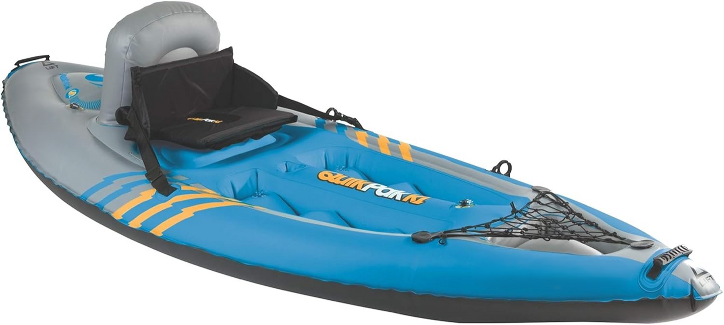 1-Person Inflatable Kayak - Folds into Backpack with 5-Minute Setup, 21-Gauge PVC Construction，Includes Hand Pump & Paddle