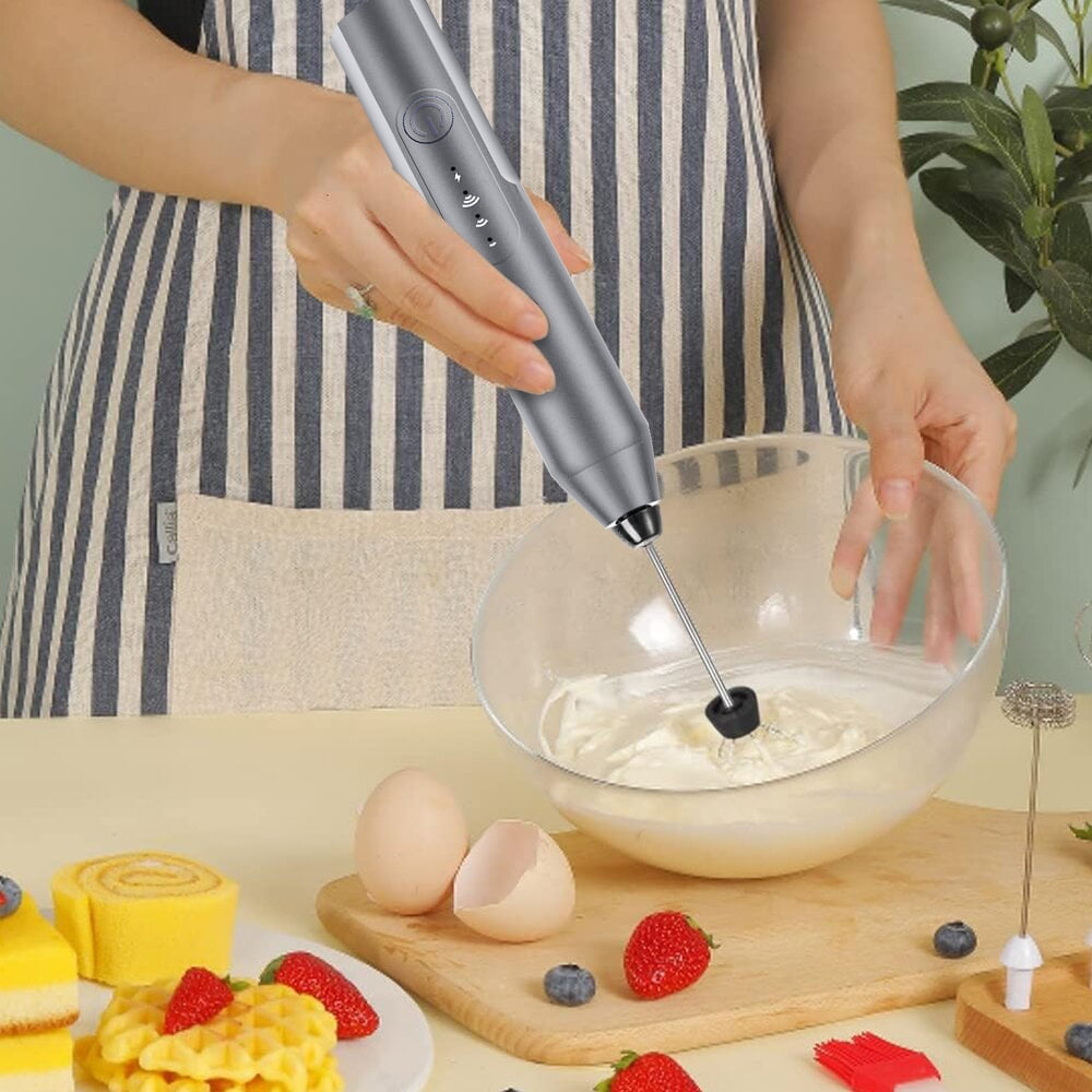 Handheld Milk Frother, Electric Whisk & Mini Blender, Stainless Steel Drink Mixer