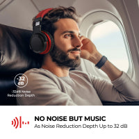 E7 Enhanced Active Noise Cancelling Wireless Bluetooth Headphone Red