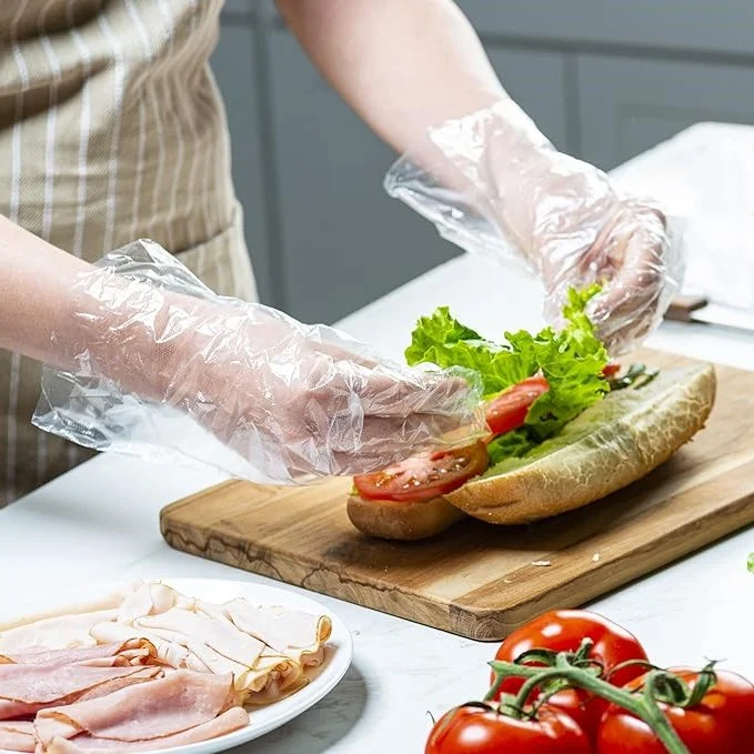1000Pcs Disposable Transparent Gloves Work for Food Service,Cooking, Cleaning, Hair Coloring, Painting, BBQ