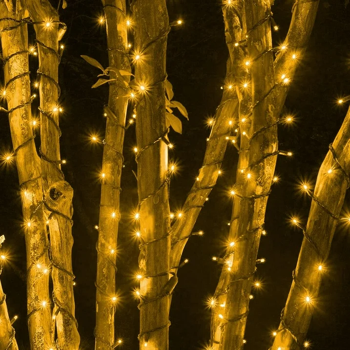 82Ft 200pcs Christmas String Lights LED Twinkle Cluster Lights with 8 Modes Function for Christmas Warm White