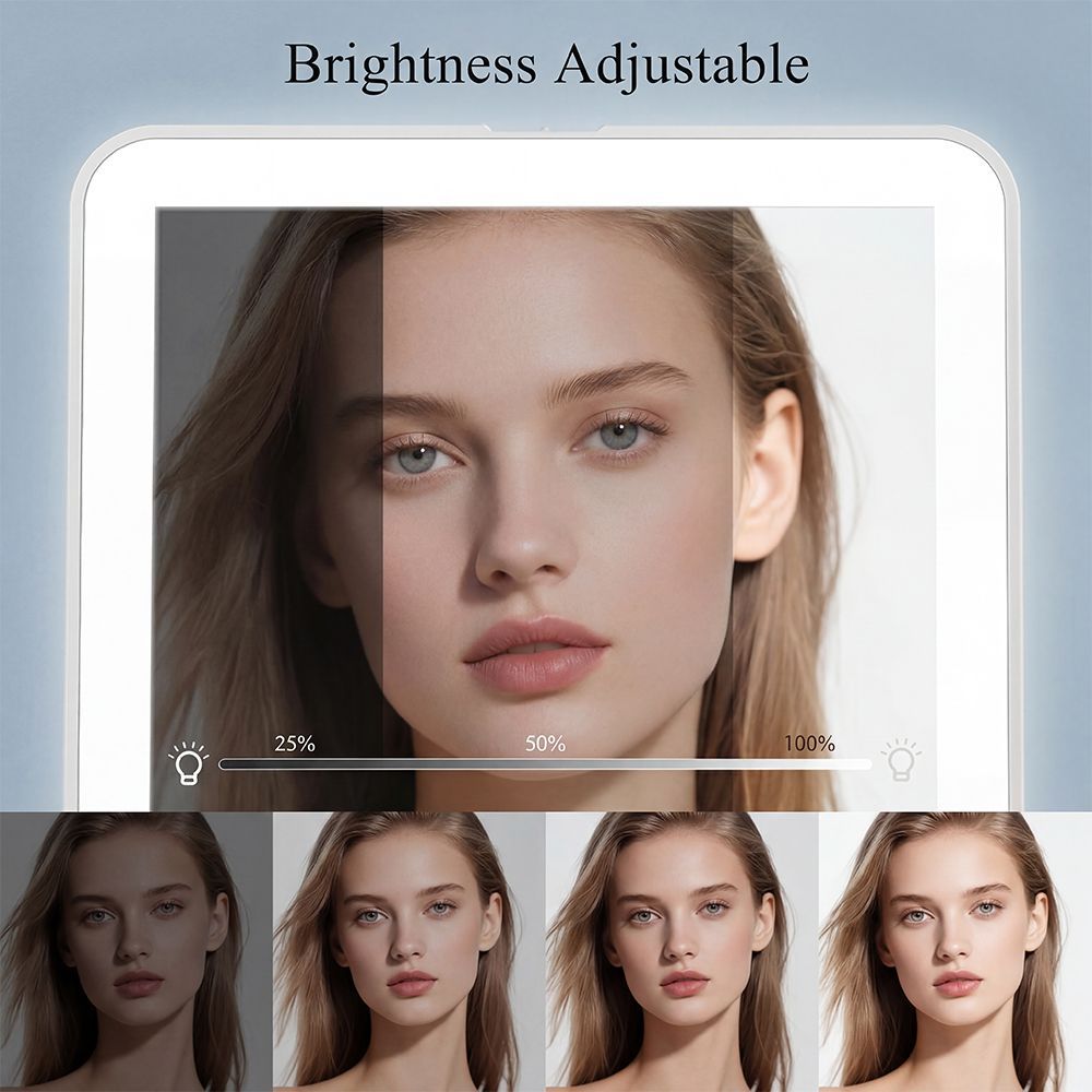 Rechargeable Travel Lighted Makeup Mirror 72 LED 10X Magnify 3 Color Touch Dimming Vanity Mirror