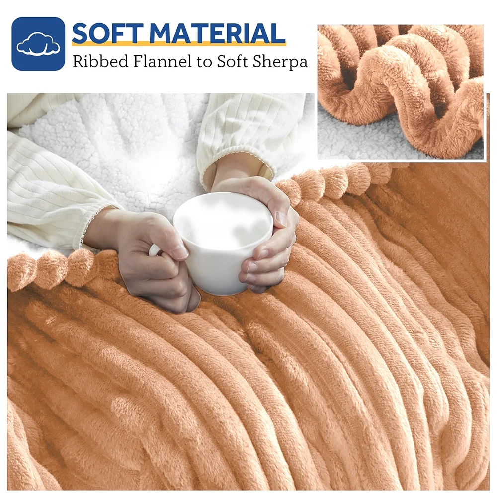 Electric Heated Blanket 62"x84"- 10 Heat Settings with Overheat Protection & 8-Hour Auto-Off, Machine Washable Brown