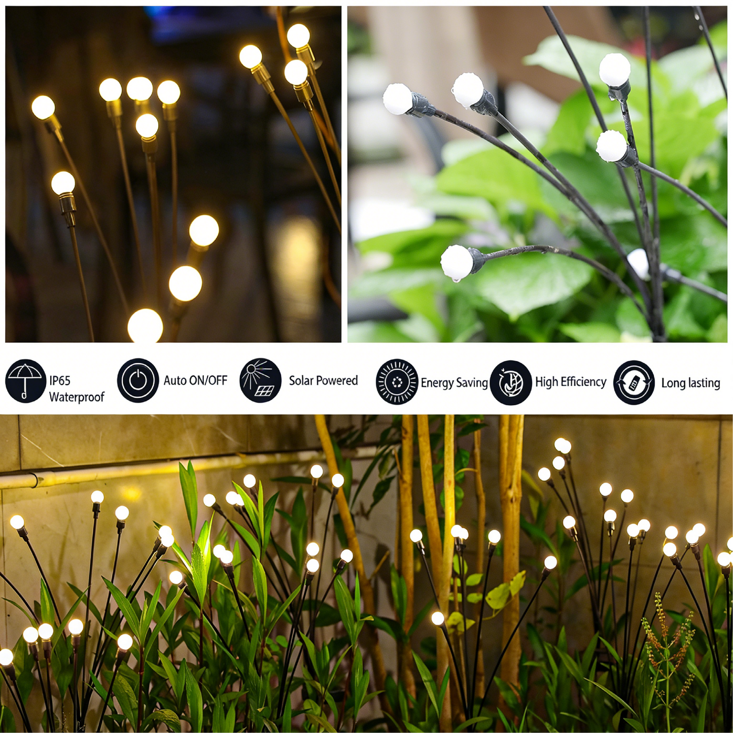 Solar Lights Outdoor(4 Pack,40 LEDs), Solar Garden Lights, Outdoor Decorations, Unique Gifts
