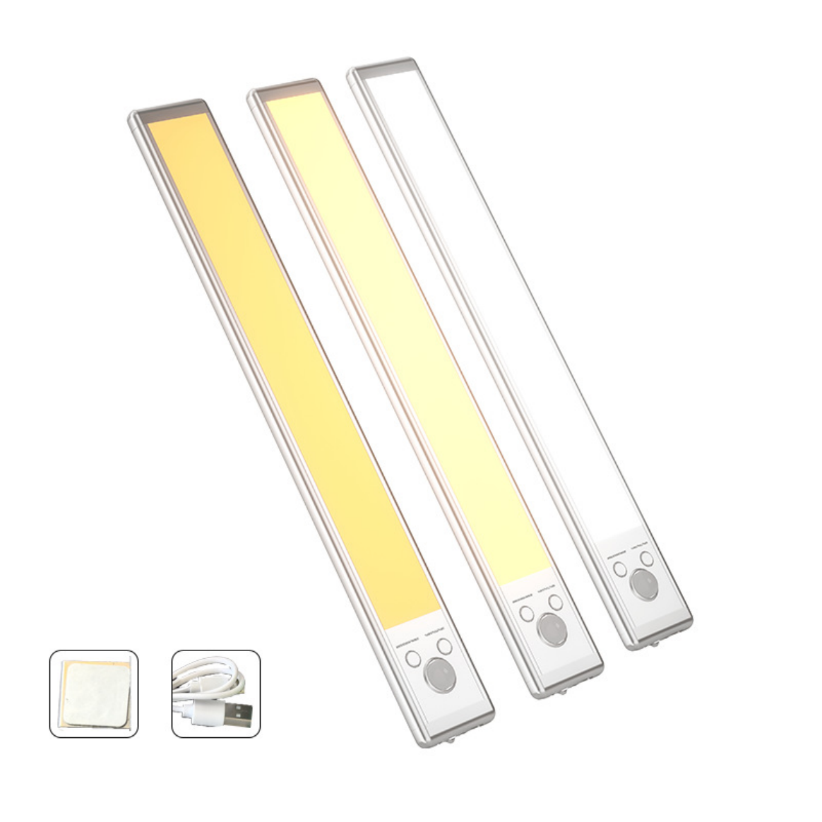 9.5inch Under Cabinet Lighting, 2 Pack Rechargeable Sensor Light, Wireless Under Counter Lights for Kitchen, Stairs,Study