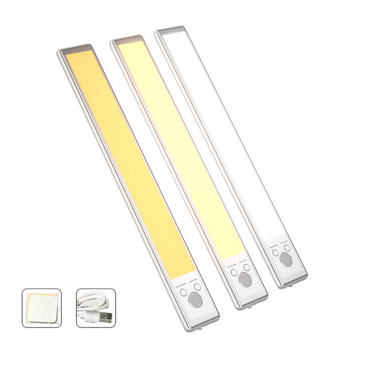 9.5inch Under Cabinet Lighting, 2 Pack Rechargeable Sensor Light, Wireless Under Counter Lights for Kitchen, Stairs,Study
