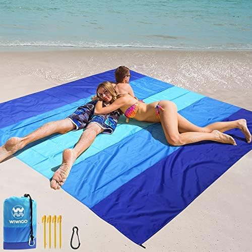 Large Waterproof Beach Blanket - Sandproof Quick-Dry Outdoor Mat 79x83 for Camping & Travel