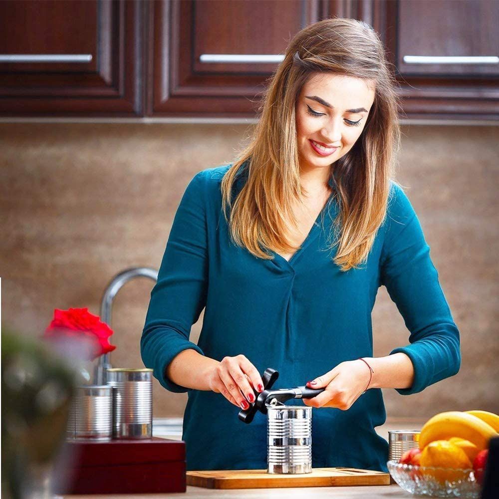 Manual Can Opener Safe Smooth Edge Stainless Steel