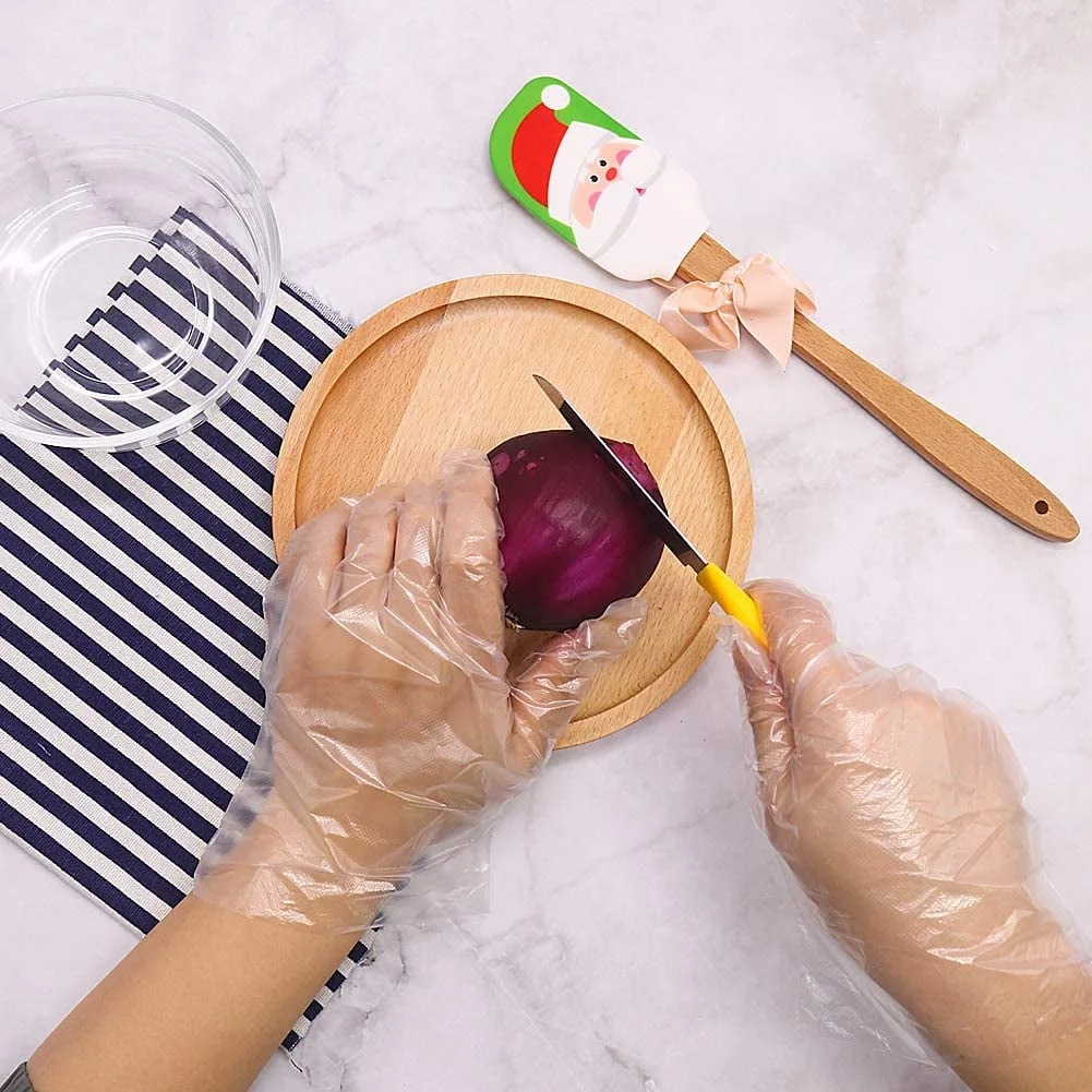 1000Pcs Disposable Transparent Gloves Work for Food Service,Cooking, Cleaning, Hair Coloring, Painting, BBQ