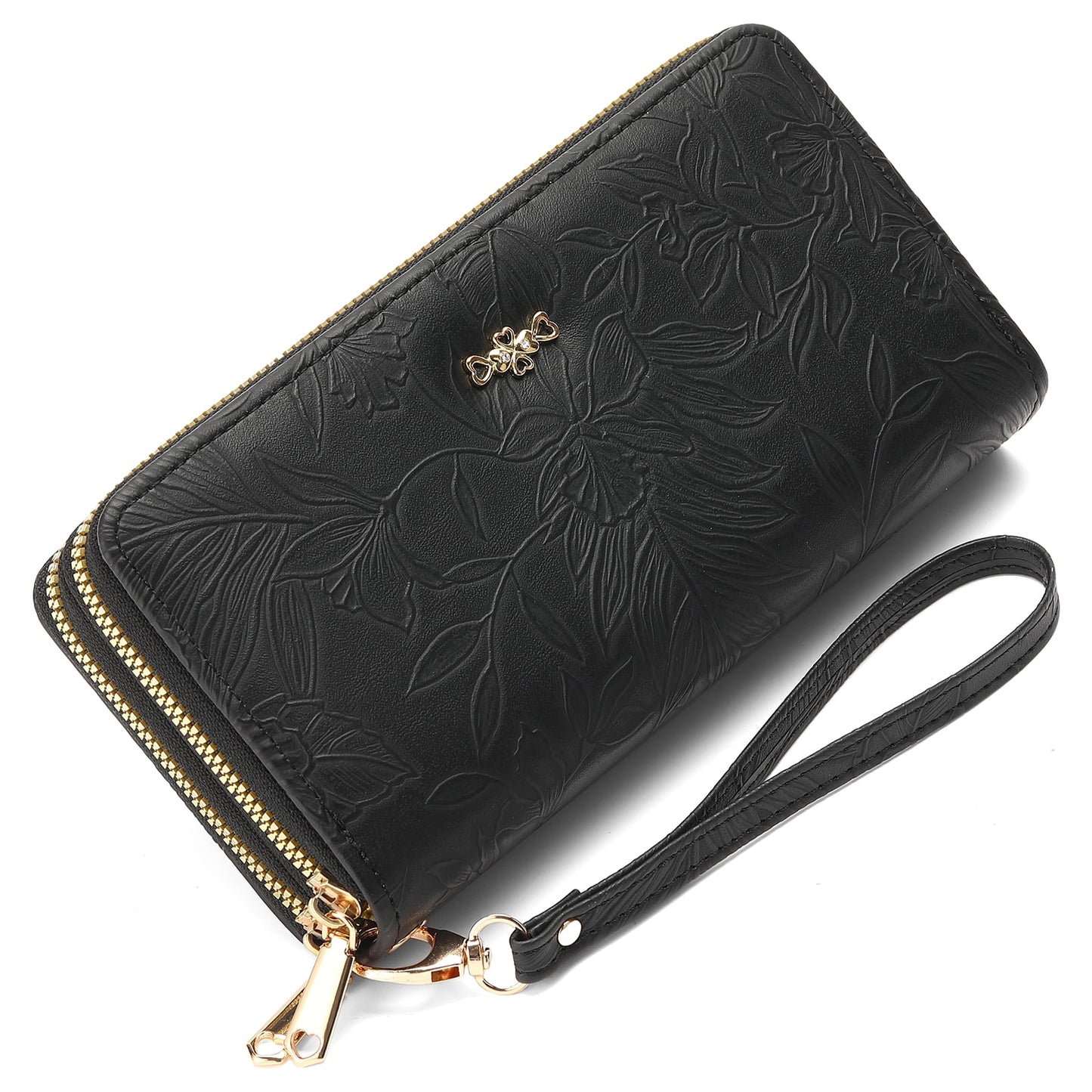 Wallet for Women Clutch Double Zip Around Credit Card Holder Leather Women's Wallet Large Capacity