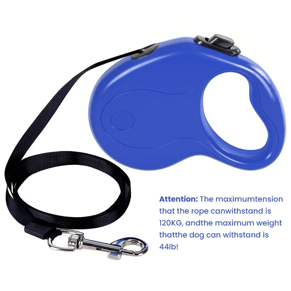 16ft Retractable Dog Leash with Anti-Slip Handle & Hand Brake Heavy Duty Durable Pet Leash Blue