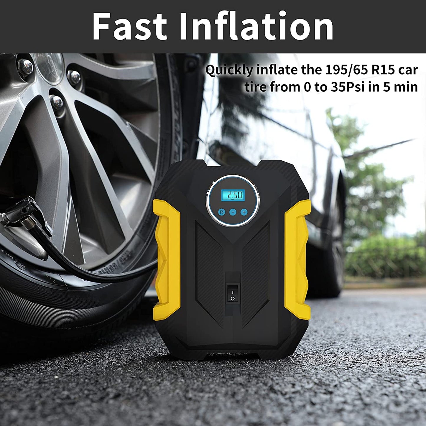 Air Pump Tire Inflator Cordless Air Compressor 12V 150 PSI
