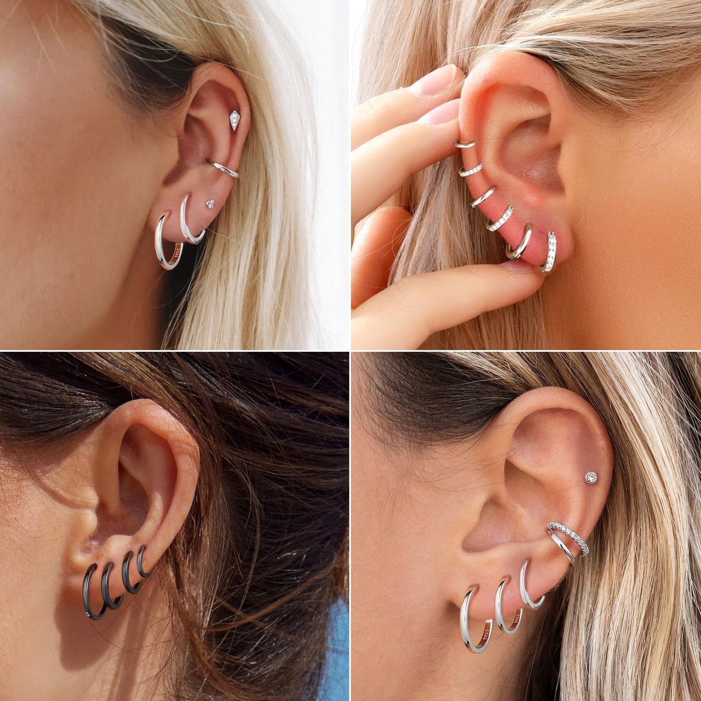 Hypoallergenic 925 Sterling Silver Huggie Earrings for Women Sterling Silver Hoop Earrings for Women 20MM Small Hoops