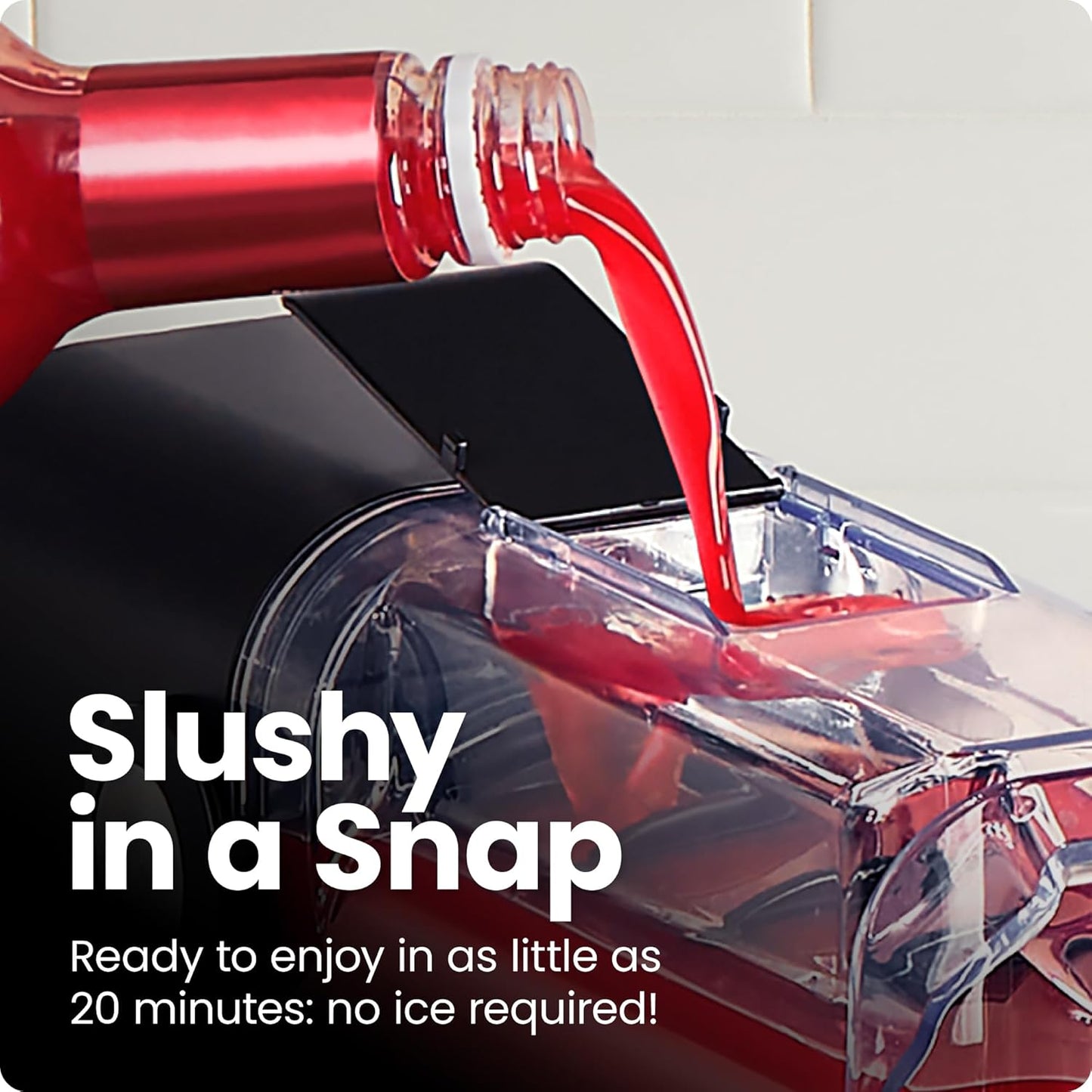 Frozen Drink Maker - Slushie Machine with 5 Presets + Custom Option, Easy-Dispensing Lever for Margaritas & Frappes, Black