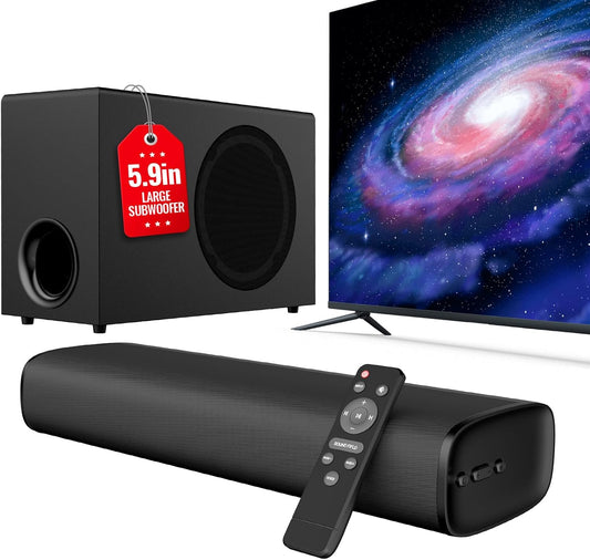 Sound Bar for TV with Big Powerful 110W Subwoofer Deep Bass Bluetooth 5.4 ARC Optical AUX Bluetooth Connect