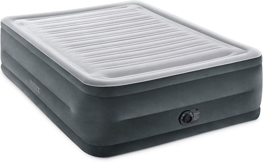 Queen Dura-Beam Comfort Plush High-Rise Inflatable Air Mattress with Built in Pump for Travel and Camping, 600lb Weight Capacity
