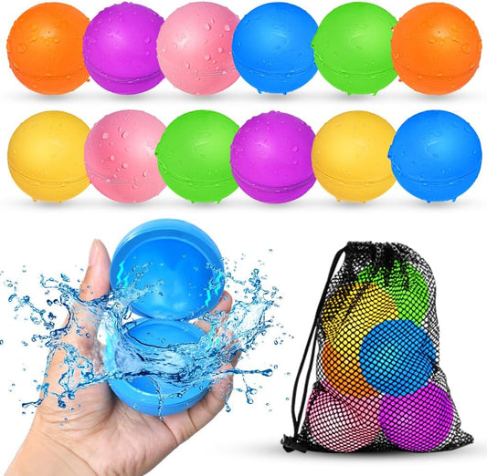Reusable Water Balloons 12-Pack – Outdoor Splash Toys for Kids Ages 3-12