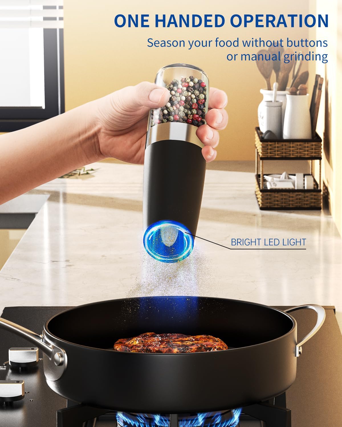 Electric Salt and Pepper Grinder Set of 2