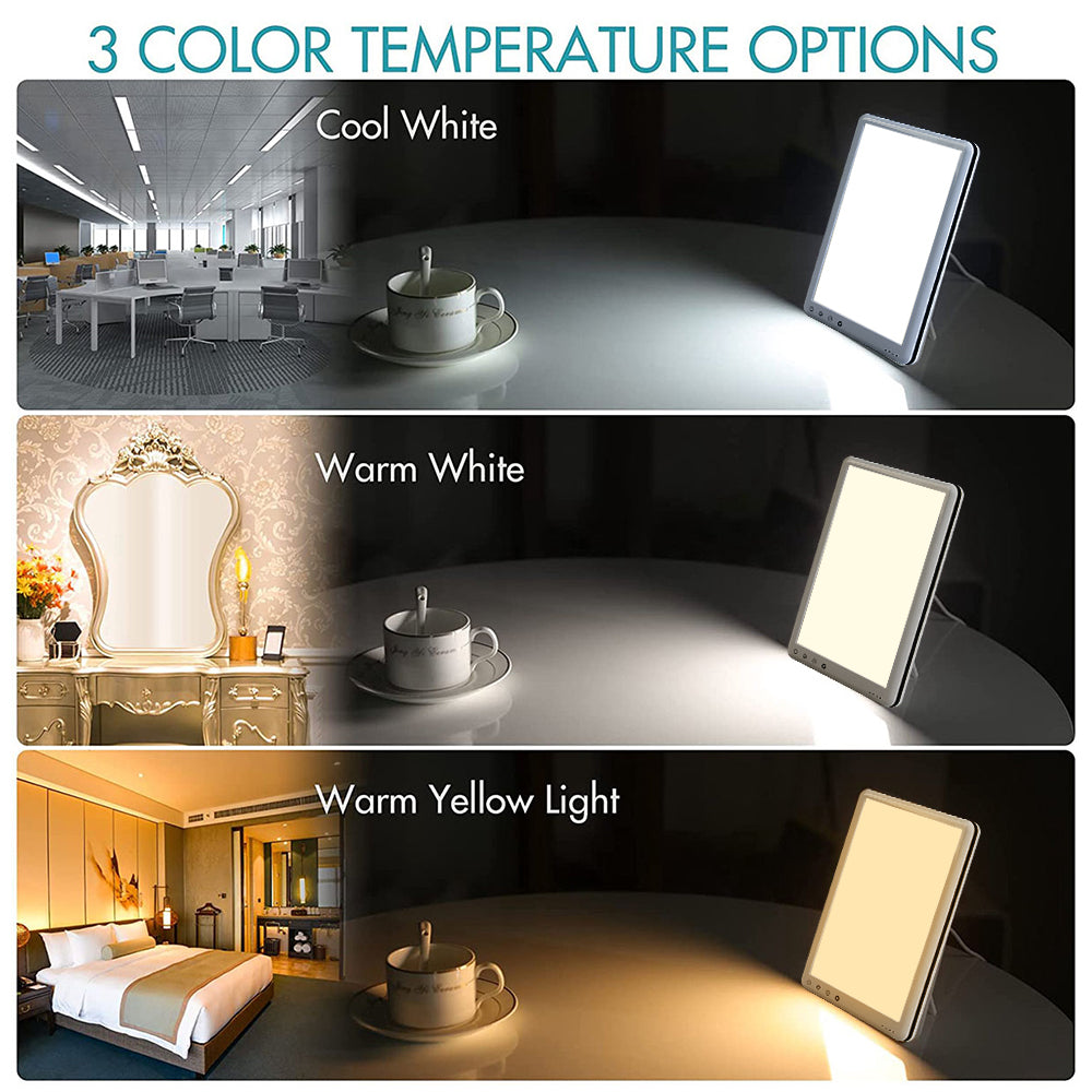 UV-Free LED Therapy Lamp – Simulated Sunlight with 3 Color Modes & 5 Brightness Levels for Home & Office