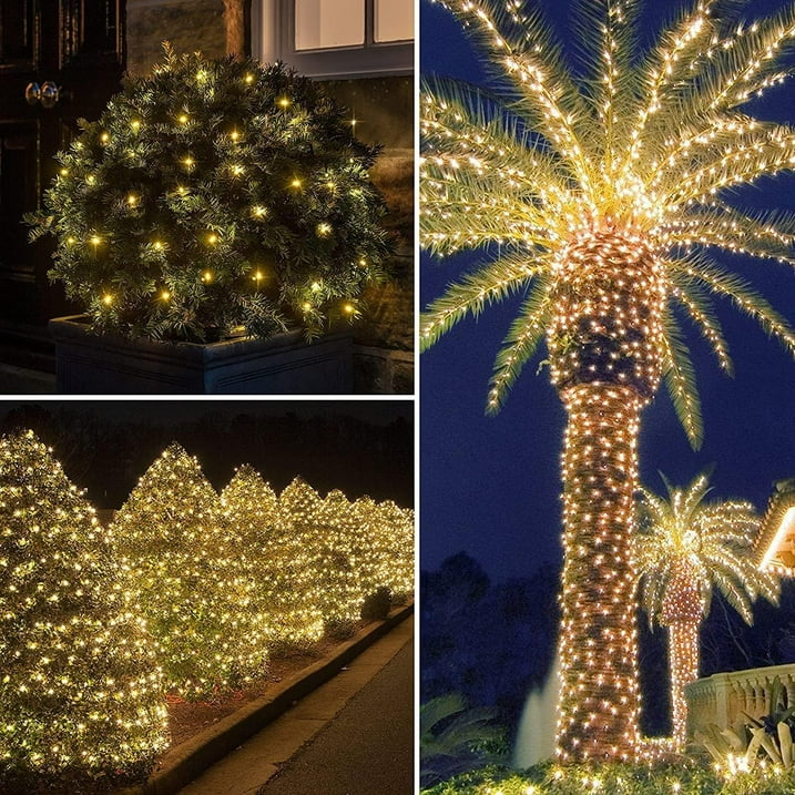 82Ft 200pcs Christmas String Lights LED Twinkle Cluster Lights with 8 Modes Function for Christmas Warm White