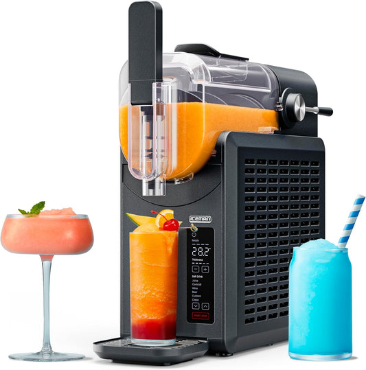 Frozen Drink Maker - Slushie Machine with 5 Presets + Custom Option, Easy-Dispensing Lever for Margaritas & Frappes, Black