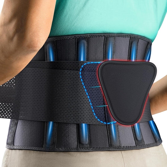 Back Brace Support Belt-Lumbar Support Back Brace for Back Pain, Adjustable Support Straps-Lower Back Brace for Men & Women