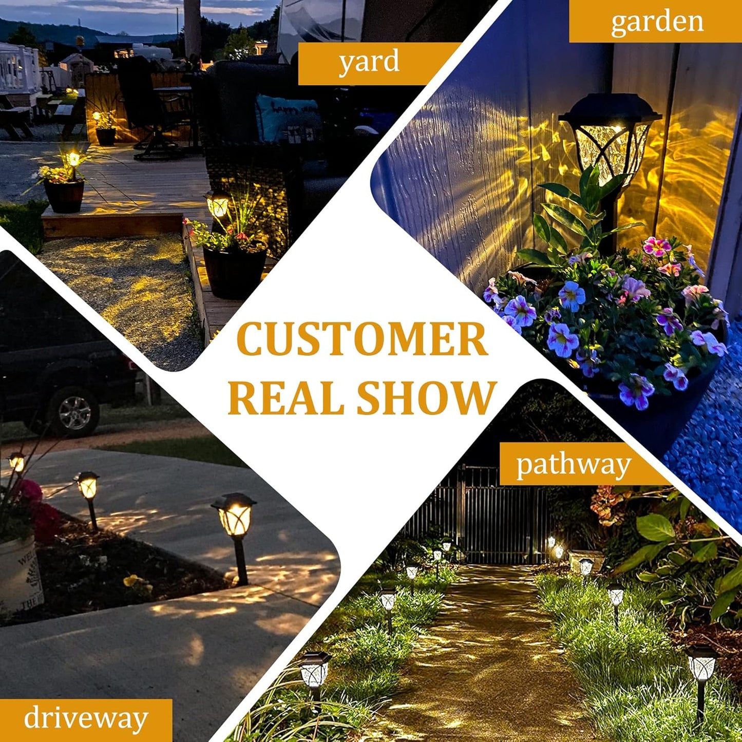 6 Pack Solar Lights Outdoor Waterproof, LED Solar Garden Lights, Outdoor Decorations, Garden Decor for Yard, Patio, Landscape, Planter, Walkway