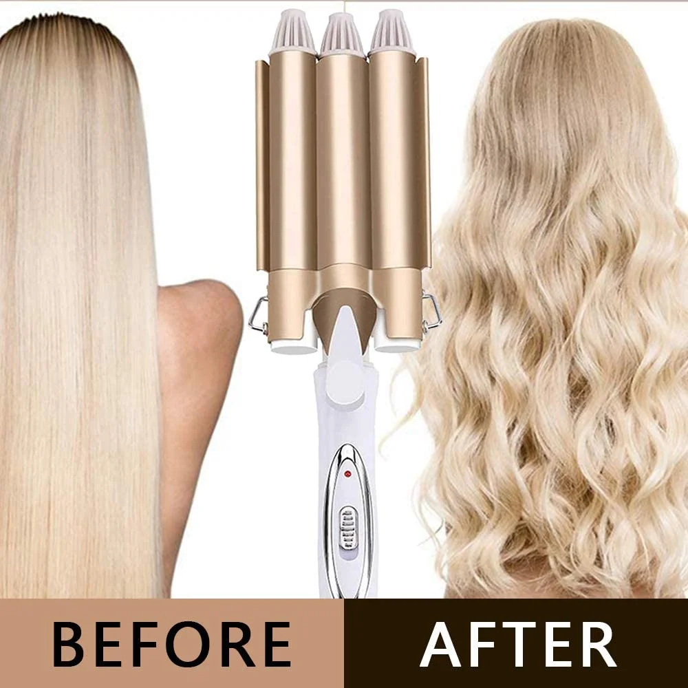 3 Barrel Hair Curling Iron Temperature Adjustable 25mm Hair Crimper