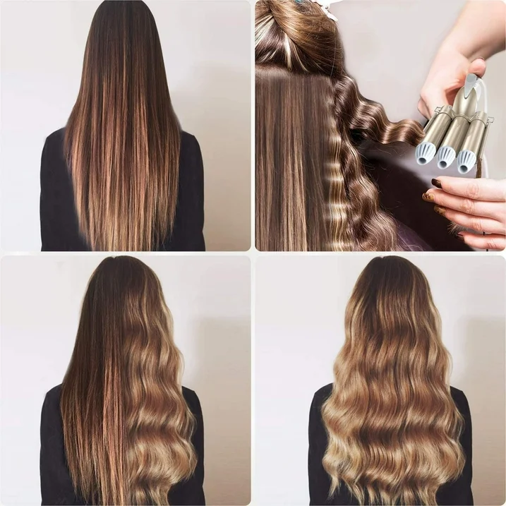 3 Barrel Hair Curling Iron Temperature Adjustable 25mm Hair Crimper