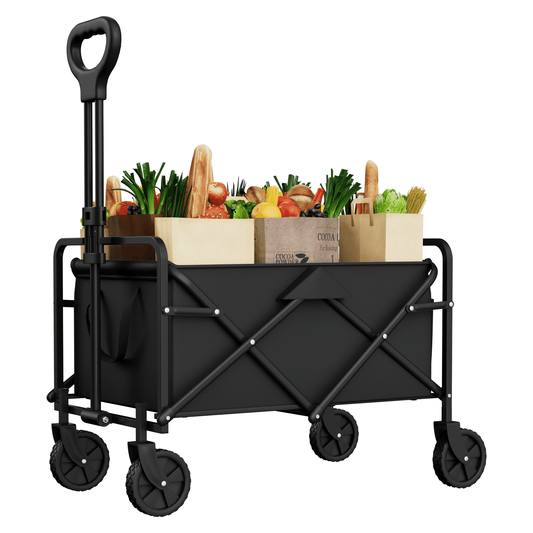 Folding Wagon Portable Large Capacity Collapsible for Sports, Shopping, Camping