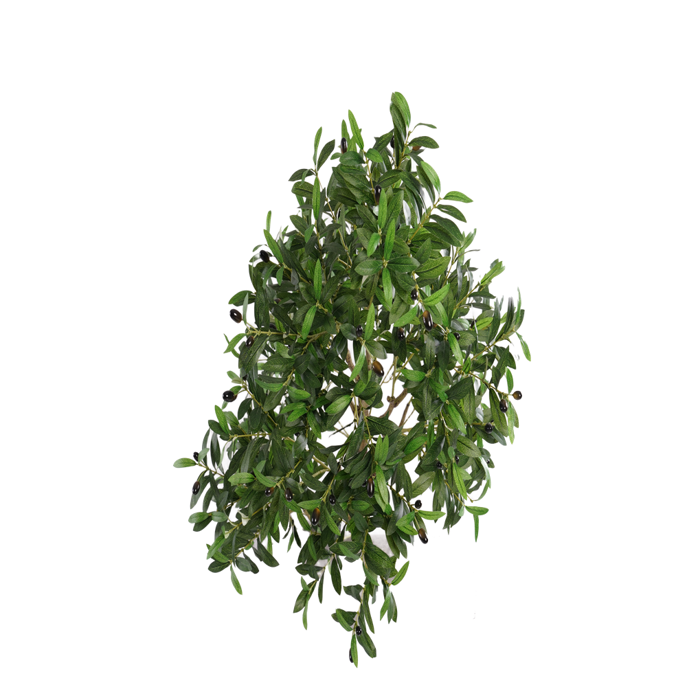 7FT Tall Artificial Olive Tree for Home Office Decor, Faux Olive Tree with White Tall Planter, Artificial Plants with Natural Wood Trunk and Lifelike Fruits