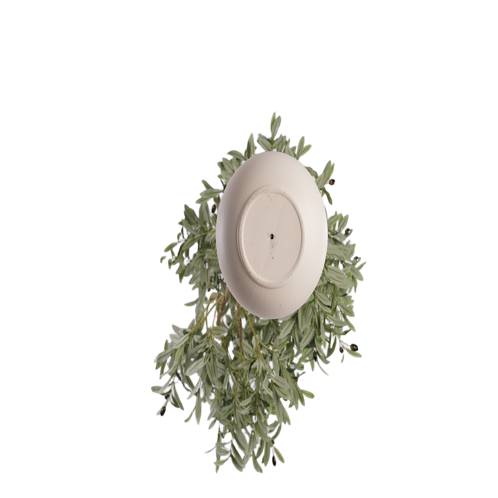 7FT Tall Artificial Olive Tree for Home Office Decor, Faux Olive Tree with White Tall Planter, Artificial Plants with Natural Wood Trunk and Lifelike Fruits