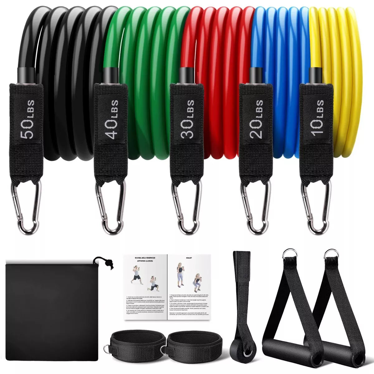Resistance Exercise Bands Set Up to 150lb