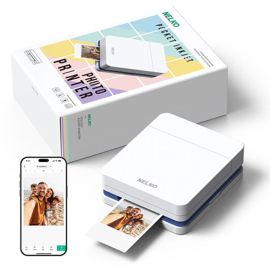 PP01 mini photo printer: Print sticky-back photos instantly from your phone with Bluetooth and the editing app,Beige