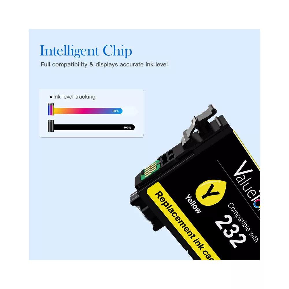Remanufactured Epson 232XL Ink Cartridges 4-Pack for XP-4205/4200, WF-2930/2950