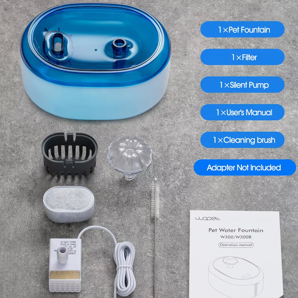 Cat Water Fountain Pet Water Dispenser 2L Ultra Quiet For Indoor Use