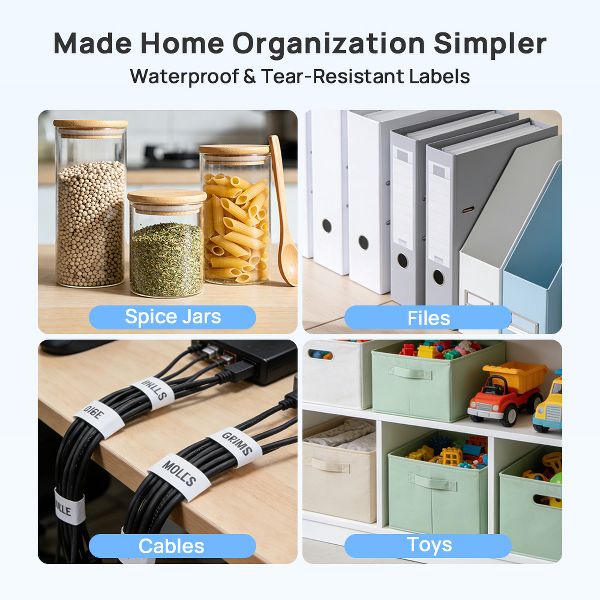 Bluetooth Mini Label Maker Machine, Rechargeable Thermal Label Printer, Portable Wireless Label Maker, Compatible with iOS Android, White