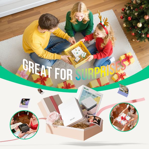 PP01 mini photo printer: Print sticky-back photos instantly from your phone with Bluetooth and the editing app,Beige