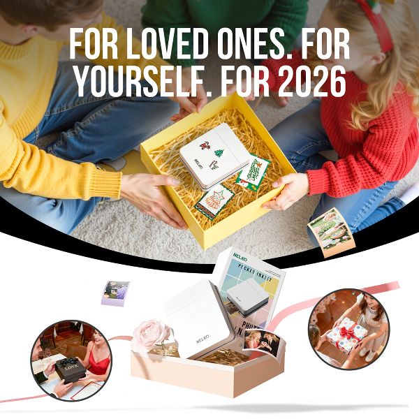 Portable Photo Printer, PP03 Color Mini Photo Printer for iPhone & Android, with 50 Sheets of Photo Paper, Bluetooth Printer for Family, White