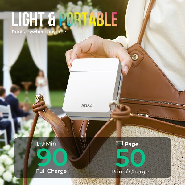 PP01 mini photo printer: Print sticky-back photos instantly from your phone with Bluetooth and the editing app,Beige