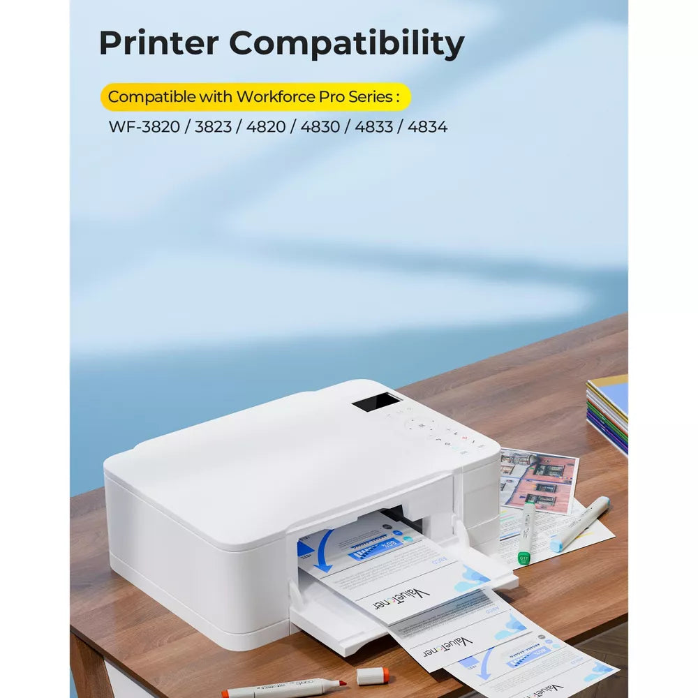 Remanufactured Epson 822XL Ink Cartridges 5-Pack for WF-3820/4820/4830/3823/4833 Printers