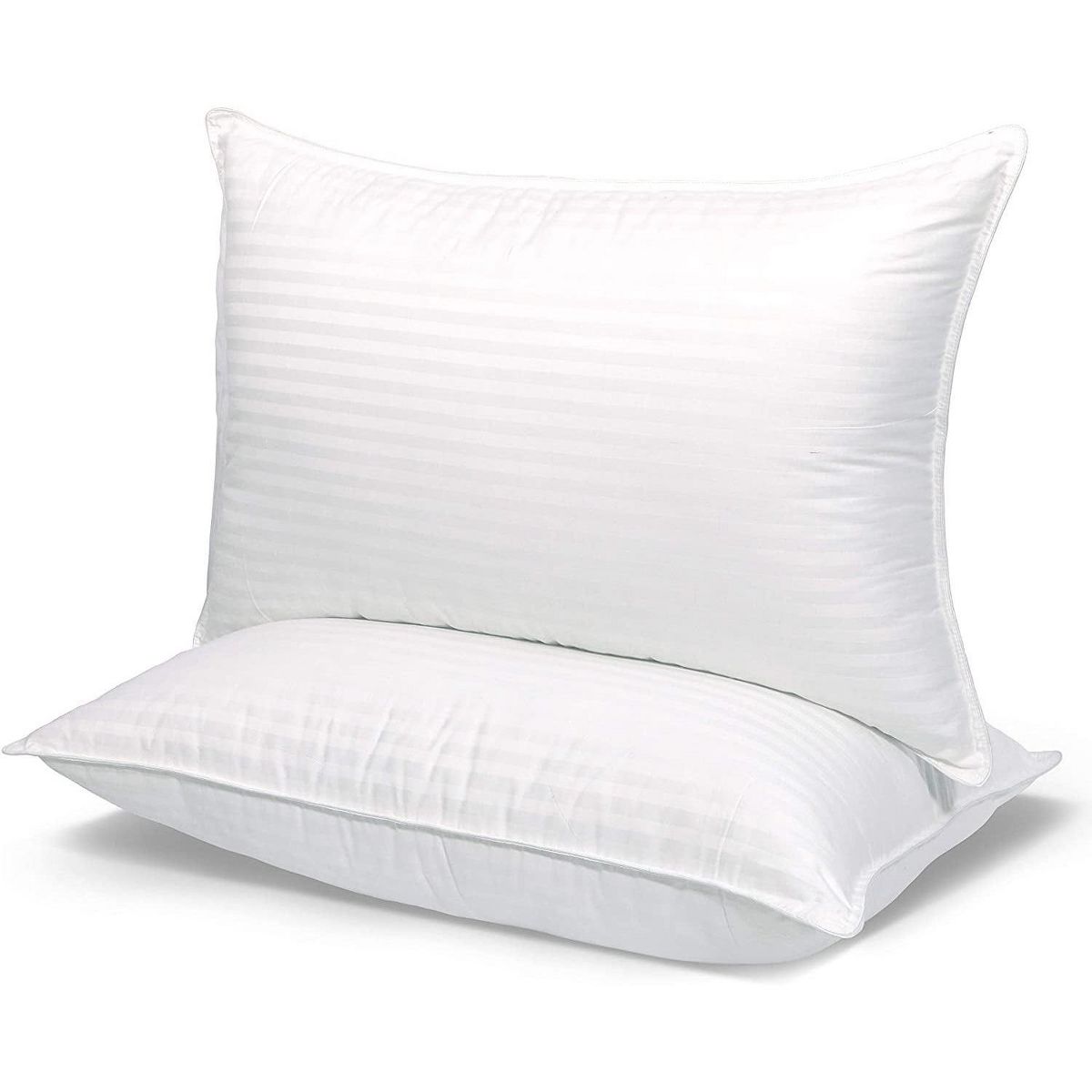 2 Pack Queen Size Bed Pillows for Side and Back Sleeper, with two pillowcases