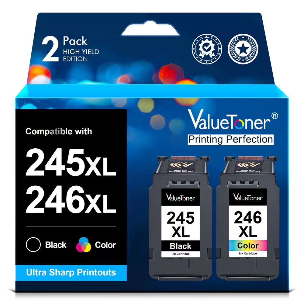 Compatible Canon 245XL/246XL/243/244 Ink 2-Pack (Black/Color) for Pixma