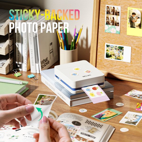 PP01 mini photo printer: Print sticky-back photos instantly from your phone with Bluetooth and the editing app,Beige