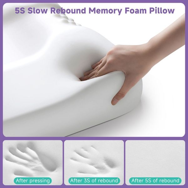 Orthopedic Contour Neck Pillow with Odorless Memory Foam - Perfect for All Sleeping Positions